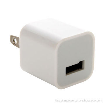 Universal USB AC Wall Plug Cube Charger for all iPhone, Apple Cube, 5V 1.0A, US/EU Plug, Black/White